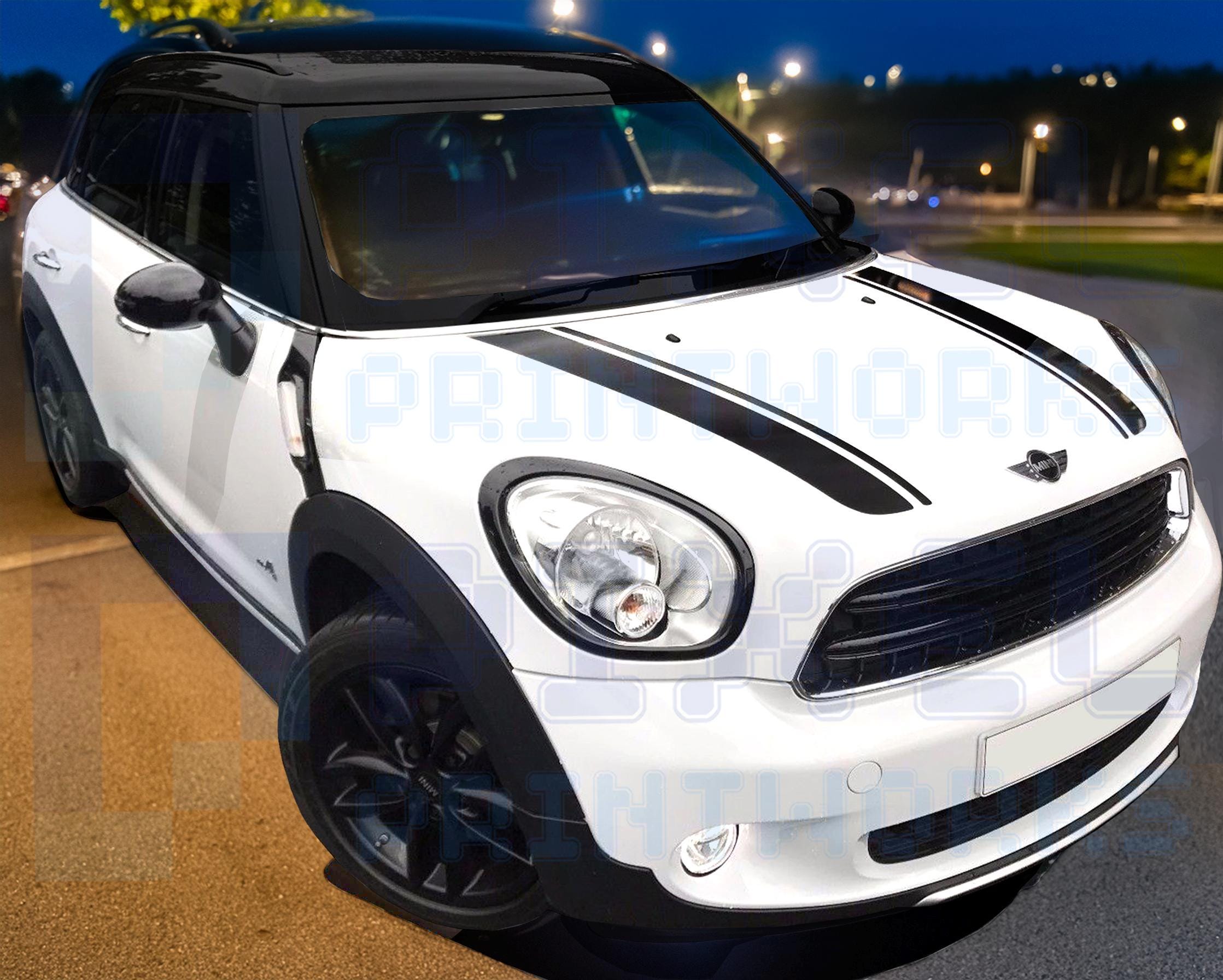 Accurate Signs Bonnet & Boot Racing Stripes Vinyl Decal Kit For R60 Mini Countryman – Customizable, UK Made