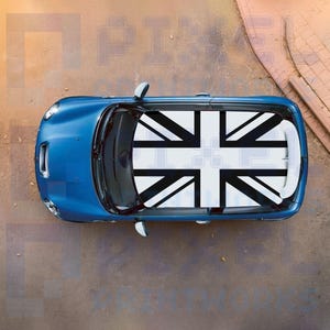 Pixel Printworks | Union Jack Roof Graphics Kit | Vinyl Decals | Suitable for Mini Cooper R56