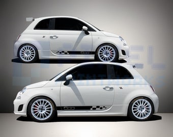 Fiat 500 Alt Checkers Half-Length Side Stripe – Racing Vinyl Decal by Pixel Printworks