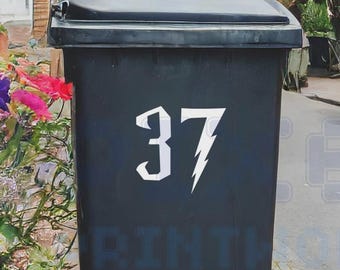 Personalised Wheelie Bin Sticker - Magical Wizard Vinyl Decal with House Name (Pack of 1, 2, 3 or 4)