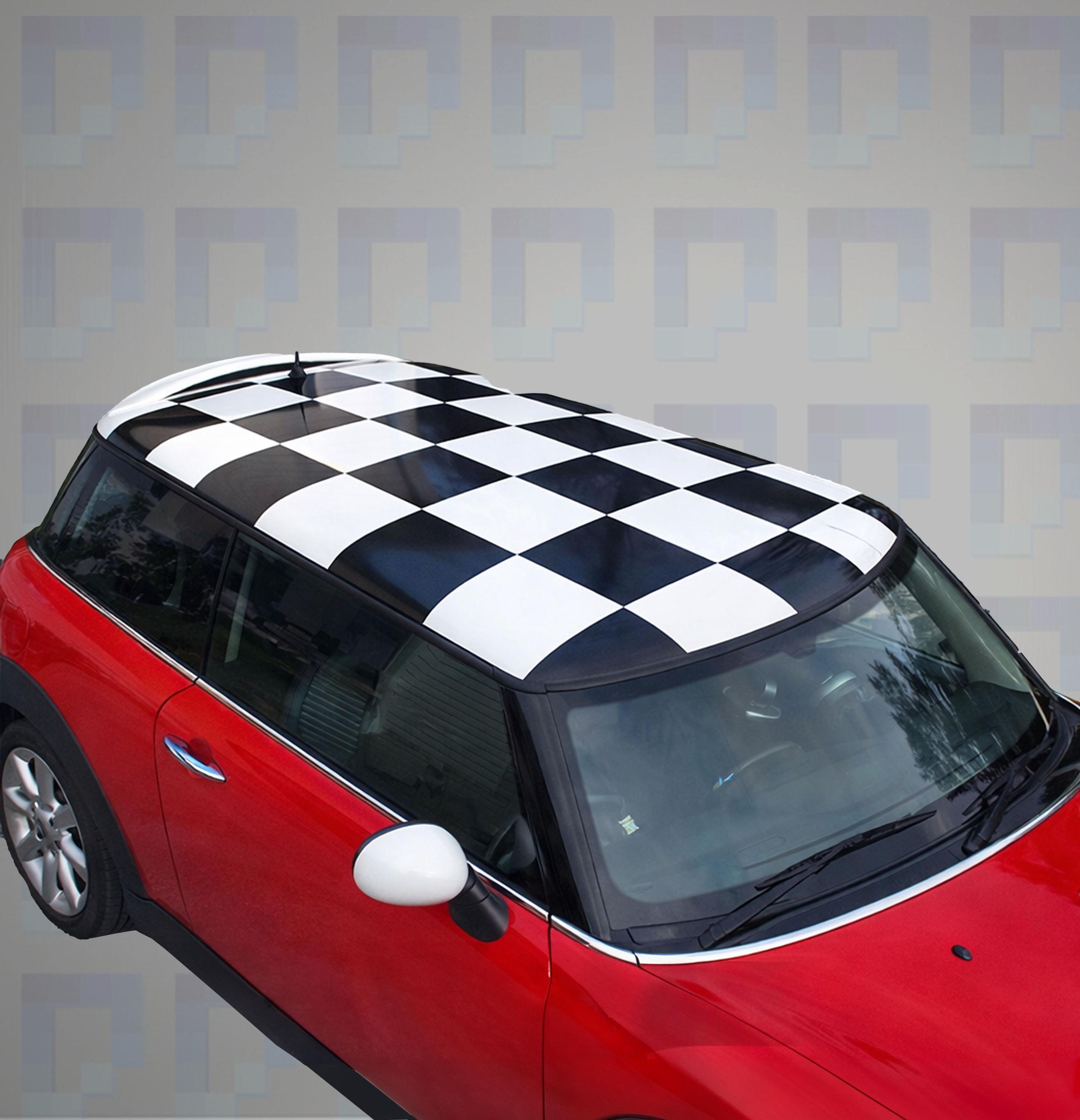 Mini Cooper Checkers Roof Decal Kit – Solid-cut Vinyl Graphic