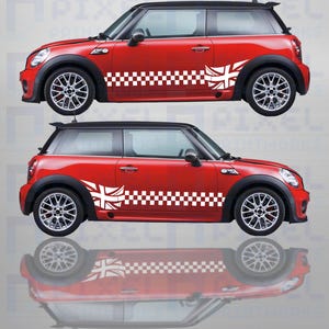 Pixel Printworks | Union Jack Side Stripe | Vinyl Decal | Suitable for Mini Cooper R50, R52, R53, R55, R56, R57, R58, R59 and F56