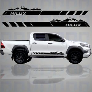 Toyota Hilux Mountain Stripe Decals – Rugged Side Vinyl Kit (2015–2023) by Pixel Printworks