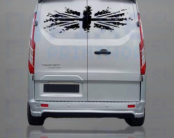 Ford Transit Custom Rear Door Union Jack Decal | Single Vinyl Sticker for Van Graphics (2014–2023)