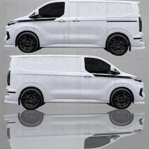 Transit Custom 2023 Front Panel Stripes | Small Vinyl Decals for Side Panels | Van Styling Kit Pair