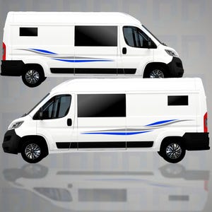 LWB Camper Vinyl Graphics Kit – 2pc Two-Colour Wave Decal Set by Pixel Printworks