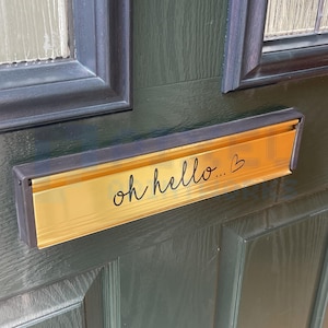 Pixel Printworks / Adhesivo de vinilo para buzón 'Oh Hello': encantador y resistente a la intemperie
