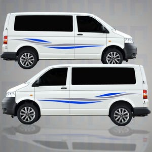 Campervan Vinyl Graphics Kit for SWB & MWB Vans - Universal Two-Colour Wave Decal By Pixel Printworks