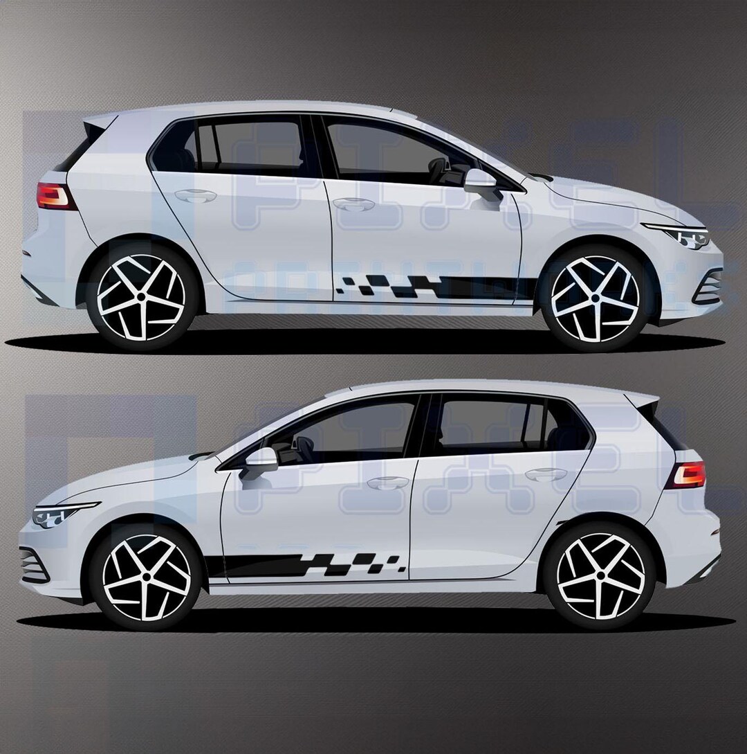 Pixel Racing Stripes Universal Racing Stuttered Side Stripe – Half-length Vinyl Decal Kit by ...
