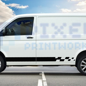 Pixel Printworks / Raya lateral / Calcomanía de vinilo / Adecuada para VW Transporter T4, T5 y T6