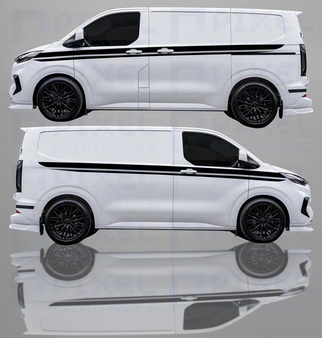 Hot Wheels Neon Speeders Vinilos Decorativos A Rayas Para Ford Transit SWB - Personaliza Tu Furgoneta, Elige Color (mate O Brillo) Vinilos Rayas Ford Transit