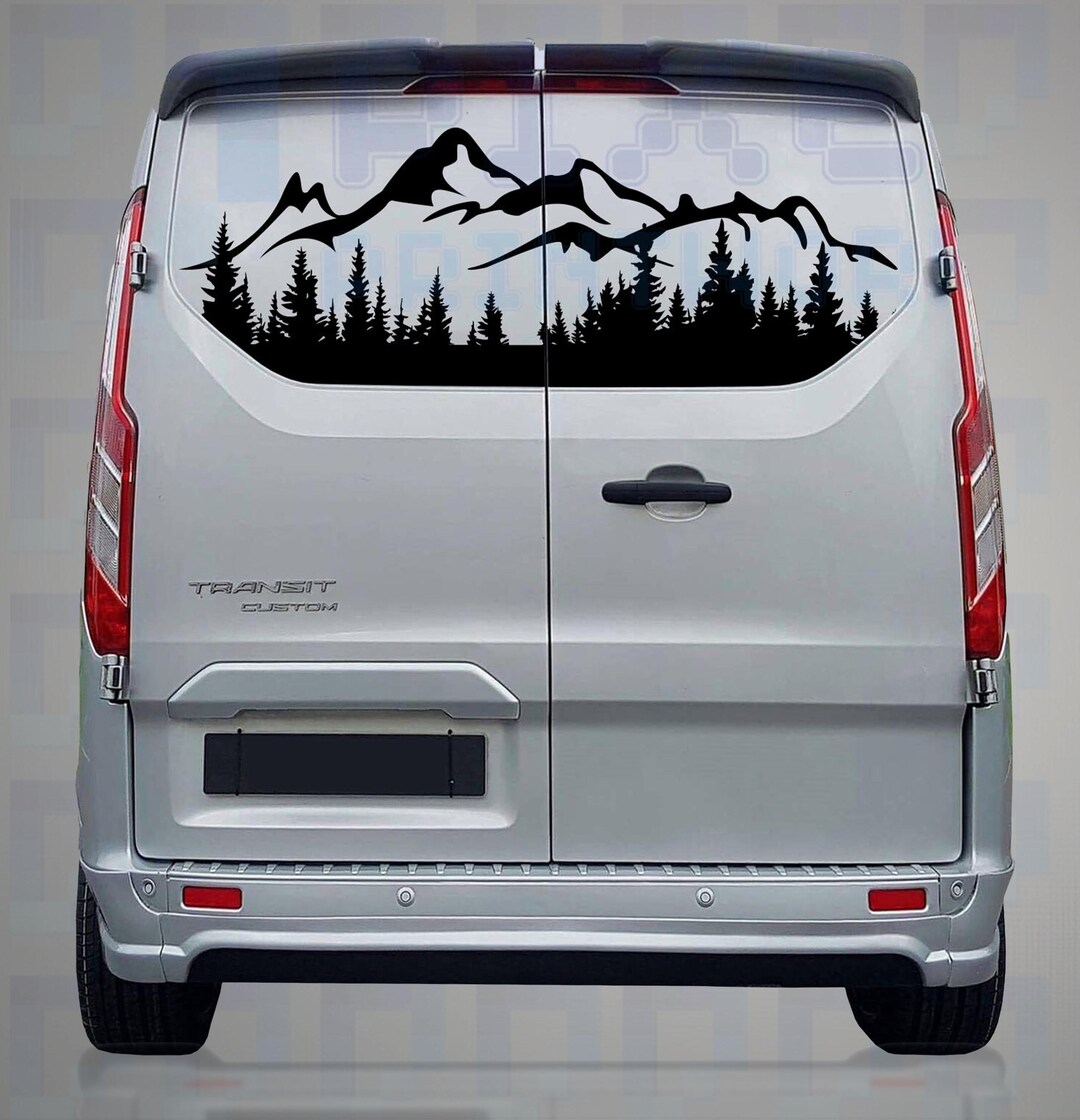 Rear Window Campervan Decal – Mountain Landscape Vinyl Graphic With ...