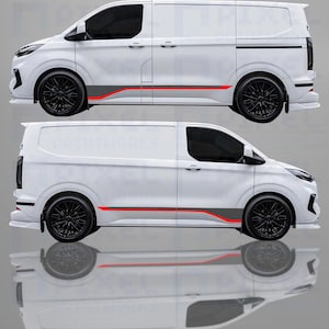 Ford Transit Custom 2023+ Side Stripe Decals – Vinyl Graphics Kit for All Variants | Easy Fit Styling