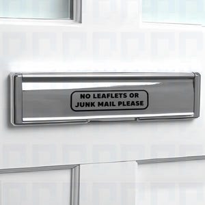 No Leaflets or Junk Mail Vinyl Letter Box Sticker – Bold & Waterproof Door Decal