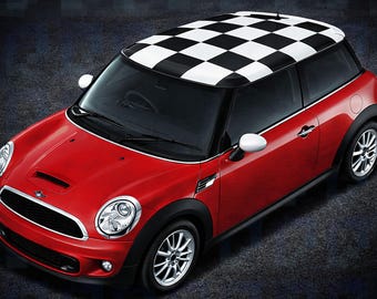 Mini Cooper Checkers Roof Decal Kit – Solid-cut Vinyl Graphic
