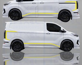 Fits Ford Transit Custom Side Stripes Graphics Racing 2012-2025