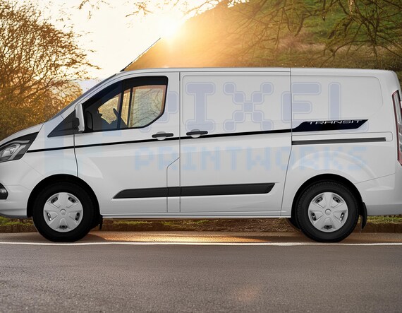 thumbnail image 2 of Custom Text Side Stripes Decal Kit For Ford Tourneo Custom & Transit – Gloss/Matte, Made In Germany 2 of 5