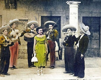 18x12 Camerina con Mariachi, ca. 1949 • Herminio Lopez, Foto Estudio Viena, Jalisco, Mexiko • Ltd Edit (33) • Silver Rag