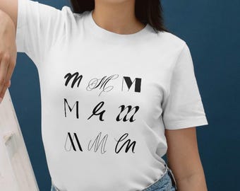 Initials T-shirt for women with initial letter, comfortable short sleeve shirt for everyday wear and perfect gift for any occasion