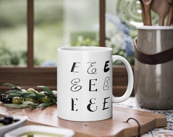 Personalized Mug | Elegant Initials, Monogram Design, Mug with Letters, Personalized Coffee Mug, Personalized Gift