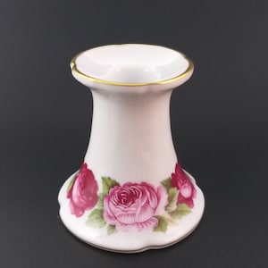 Royal Limoges France porcelain candlesticks holder, candle holder with floral pattern vintage H - 8 cm