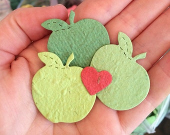 100 Plantable Confetti Apples Flower Seed Paper - Spread the Love Wedding Favors - Teacher Gifts - Hungry Caterpillar Birthday Party Favor