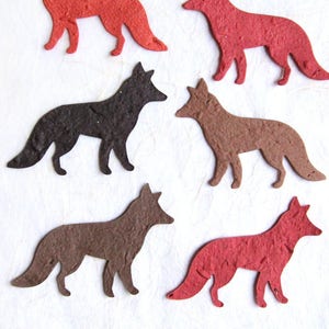 25 Plantable Flower Seed Paper Foxes - Forest Wedding Favors - option for Flower Pots