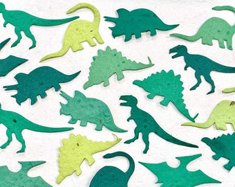 30 Seed Paper Dinosaur Birthday Party Favors - Plantable T-Rex Brontosaurus Dino