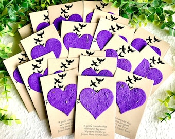 1+ Birds Flower Seed Paper Memorial Cards - Keep me in your heart - Eco-Friendly Funeral Cards - Personalized