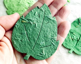 10+ Flower Seed Paper Leaves - Plantable Place Cards - Wedding Greenery Favors