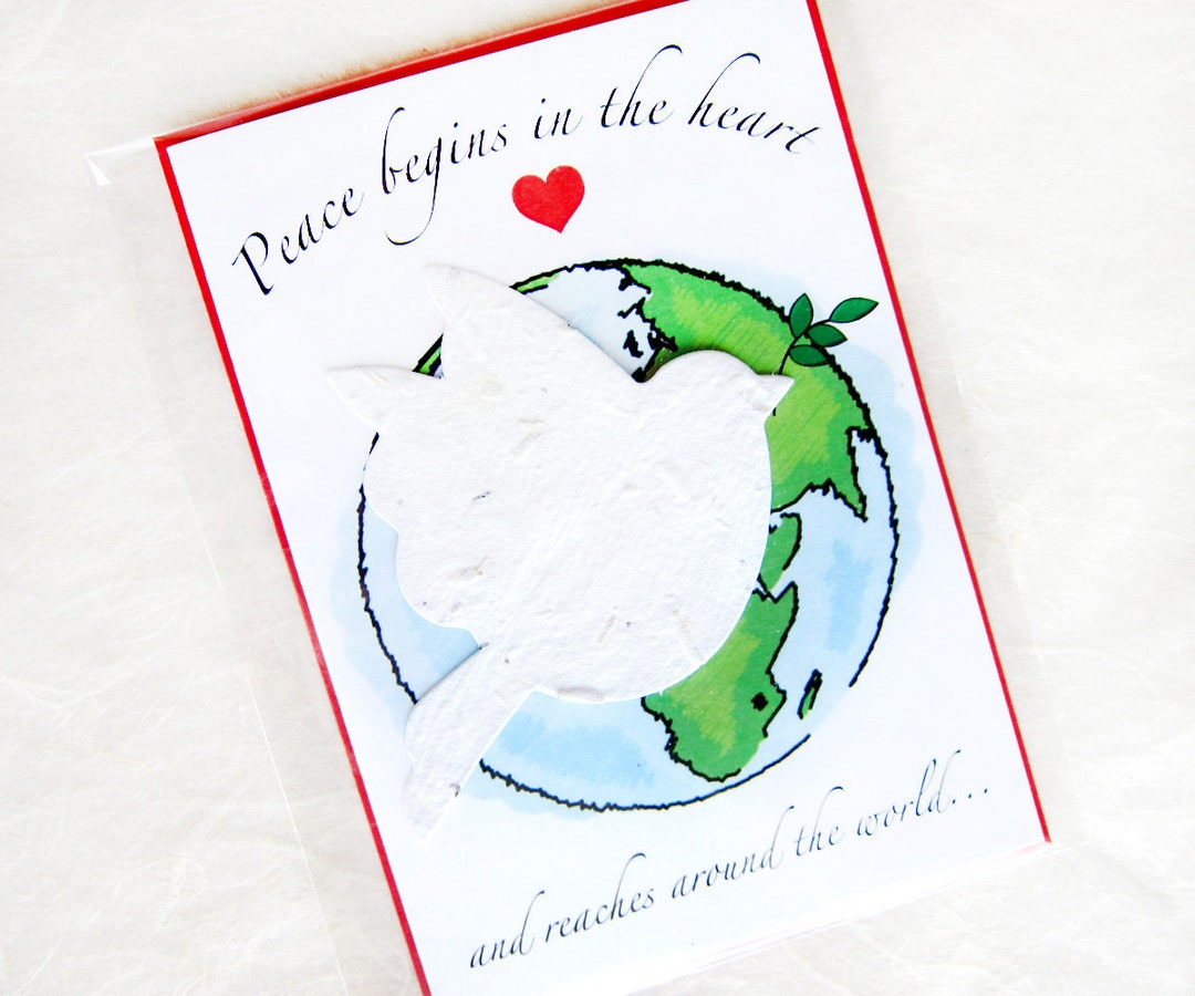 Plantable Christmas Cards World Peace Christmas Card Set Flower Seed
