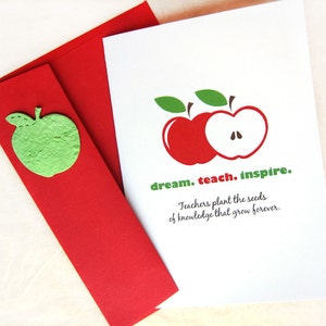 Teacher Appreciation Week Thank You Card Plantable Seed Paper Apples Personalized option image 2