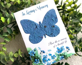 Seed Paper Butterfly Memorial Sympathy Card