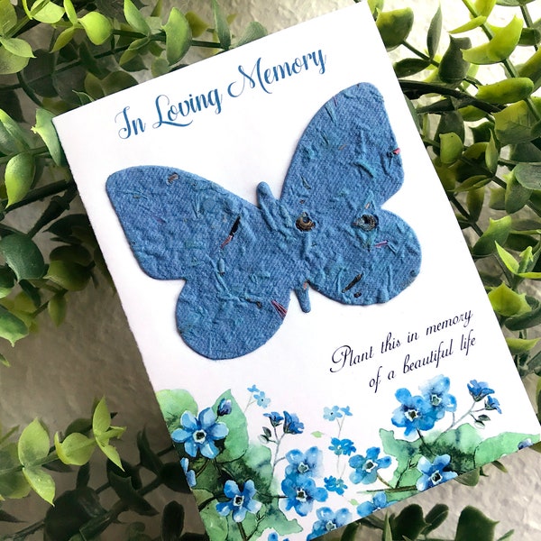 Seed Paper Butterfly Memorial Sympathy Card