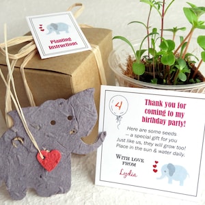 10+ Zoo Wedding Favors - Plantable Flower Seed Paper Favors with Pots - Lions Giraffes Elephants Gorillas Rhinos Hippos
