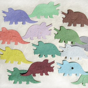 18 Dinosaur Seed Paper Birthday Party Favors Plantable Paper Triceratops Kids Dinosaur Party Favors image 2