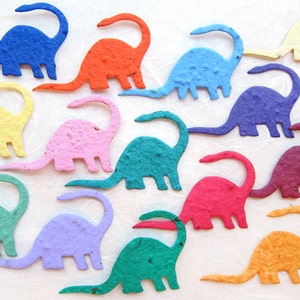 18 Dinosaur Seed Paper Birthday Party Favors Plantable Paper Triceratops Kids Dinosaur Party Favors image 4