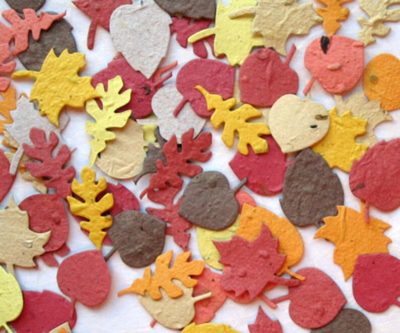 100 Flower Seed Paper Confetti Leaves image 7