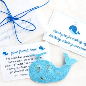 12 cadeaux d'anniversaire de baleine en papier graine de fleurs - Whaley Awesome - Cartes personnalisées