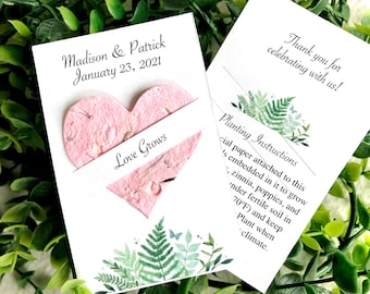 Bomboniere personalizzate per matrimonio con semi di fiori in carta – Love Grows Cards
