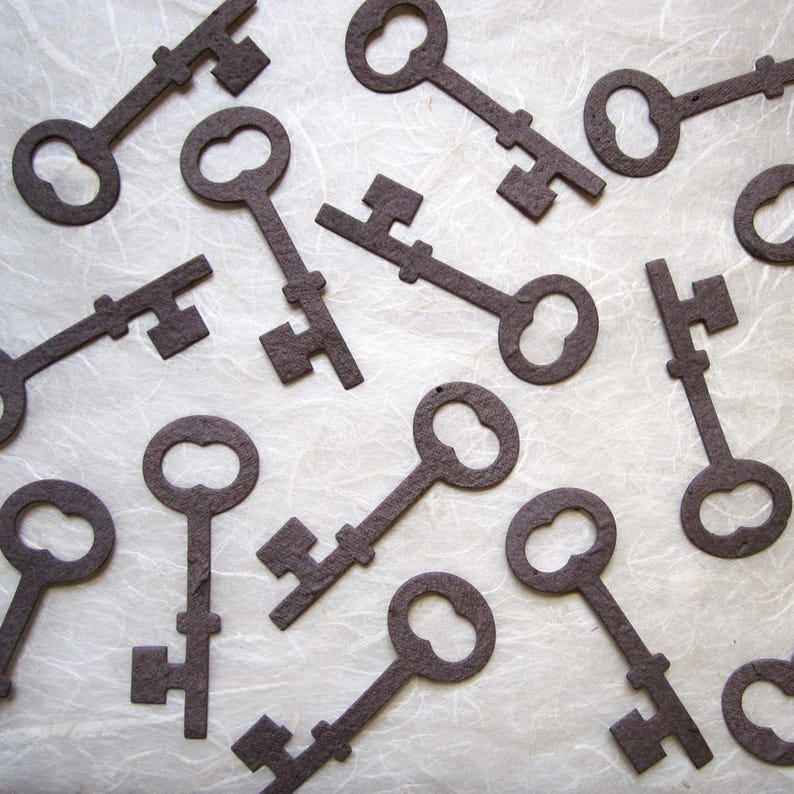 50 EcoFriendly Seed Paper Skeleton Keys Wedding Favors  image 6