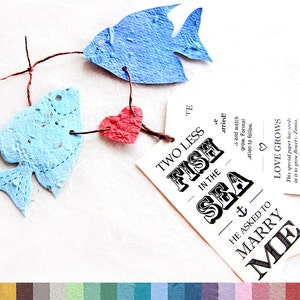 40 Two Less Fish in the Sea Save the Date Cards - Flower Seed Paper - Optional colors
