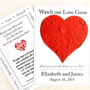 100 Flower Seed Paper Hearts - Watch Our Love Grow Cards - Seed Wedding Favors