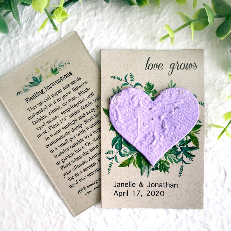 Flower Seed Paper Wedding Favors Eco Friendly Love Grows Plantable Cards image 9