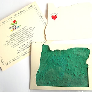 Tarjeta de regalo Plantable Oregon - I Love Portland Gift - Papel de semilla de flor