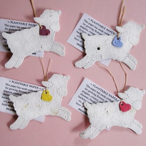 12 Seed Paper Lamb Baptism Favors Baby Shower Seed Favor Plantable Paper Lambs DIY Hearts image 2