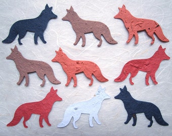 25 Plantable Flower Seed Paper Foxes - Forest Wedding Favors - option for Flower Pots