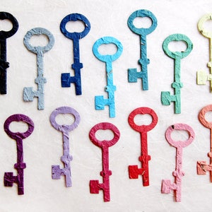 100 Flower Seed Paper Skeleton Keys - Liefde is de key tags optie - Eco-vriendelijke vintage bruiloft gunsten