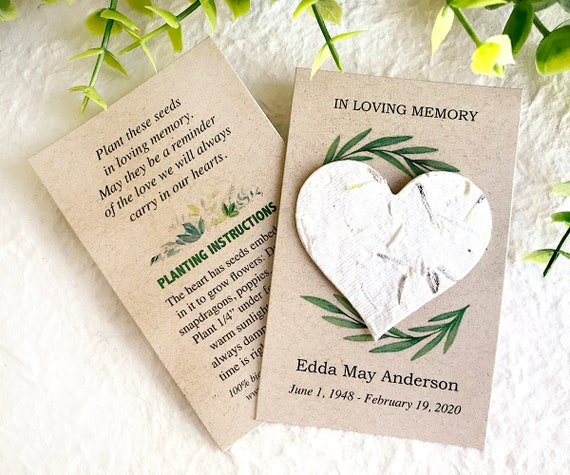 Plantable Seed Paper Sympathy Gift Memorial Gift in Loving Memory Loss of a  Loved One Remembrance Miscarriage Plant 