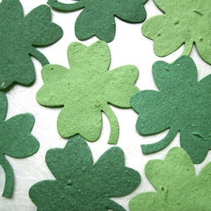 BIG Flower Seed Paper Clovers - Celtic Wedding Favors - Lucky Four Leaf Clovers - Shamrocks